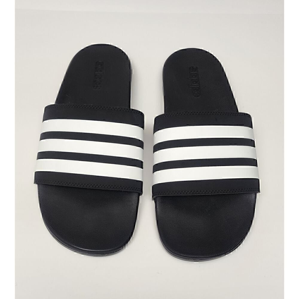 Adidas Adilette Black White Womens Athletic Slip-On Sandals Size US 12